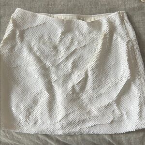 White Sequin Mini Skort